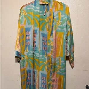 Victoria's Secret Multicolor Abstract silk vintage robe
